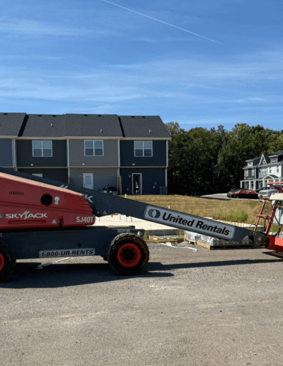 Red Heavy Machine Lifter Tractor
